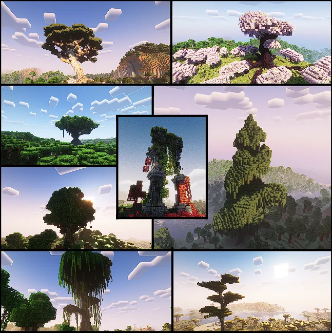 nebulus trees and portals — скриншот 1 (Моды, Minecraft)