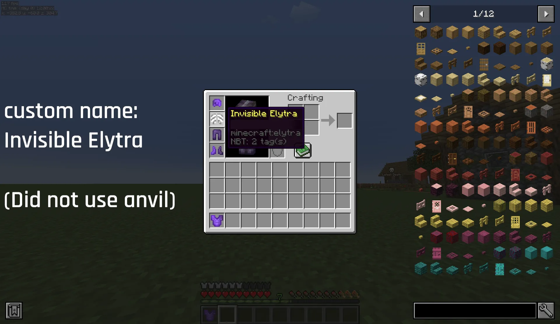 Invisible Elytra — скриншот 1 (Текстуры, Minecraft)