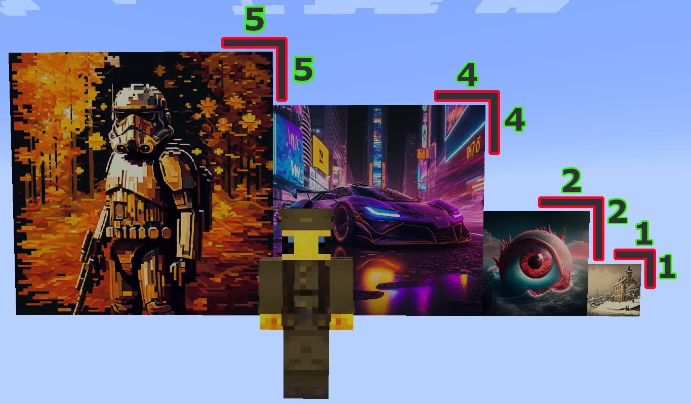 various AI paintings, Моды, Minecraft