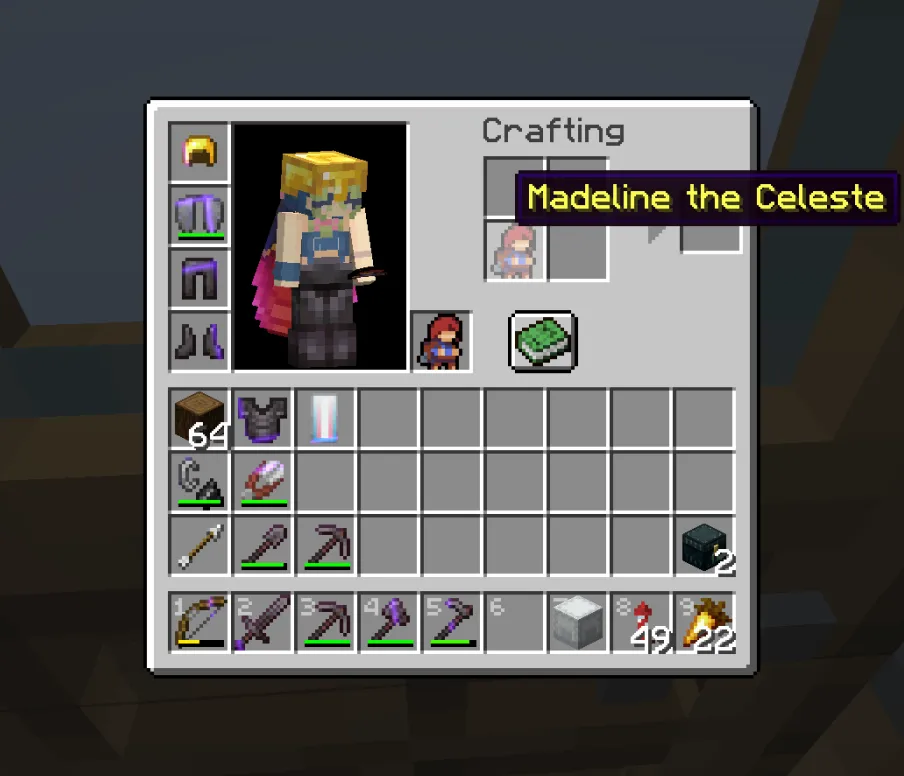 Madeline from Celeste as Totem of Undying — скриншот 1 (Текстуры, Minecraft)