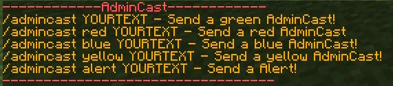 AdminCast — скриншот 1 (Плагины, Minecraft)