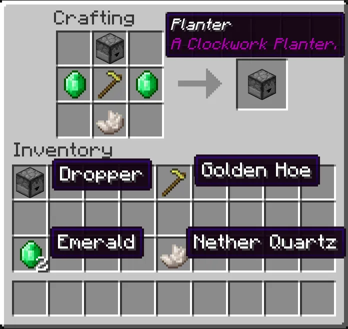 Clockwork Planter — скриншот 1 (Плагины, Minecraft)