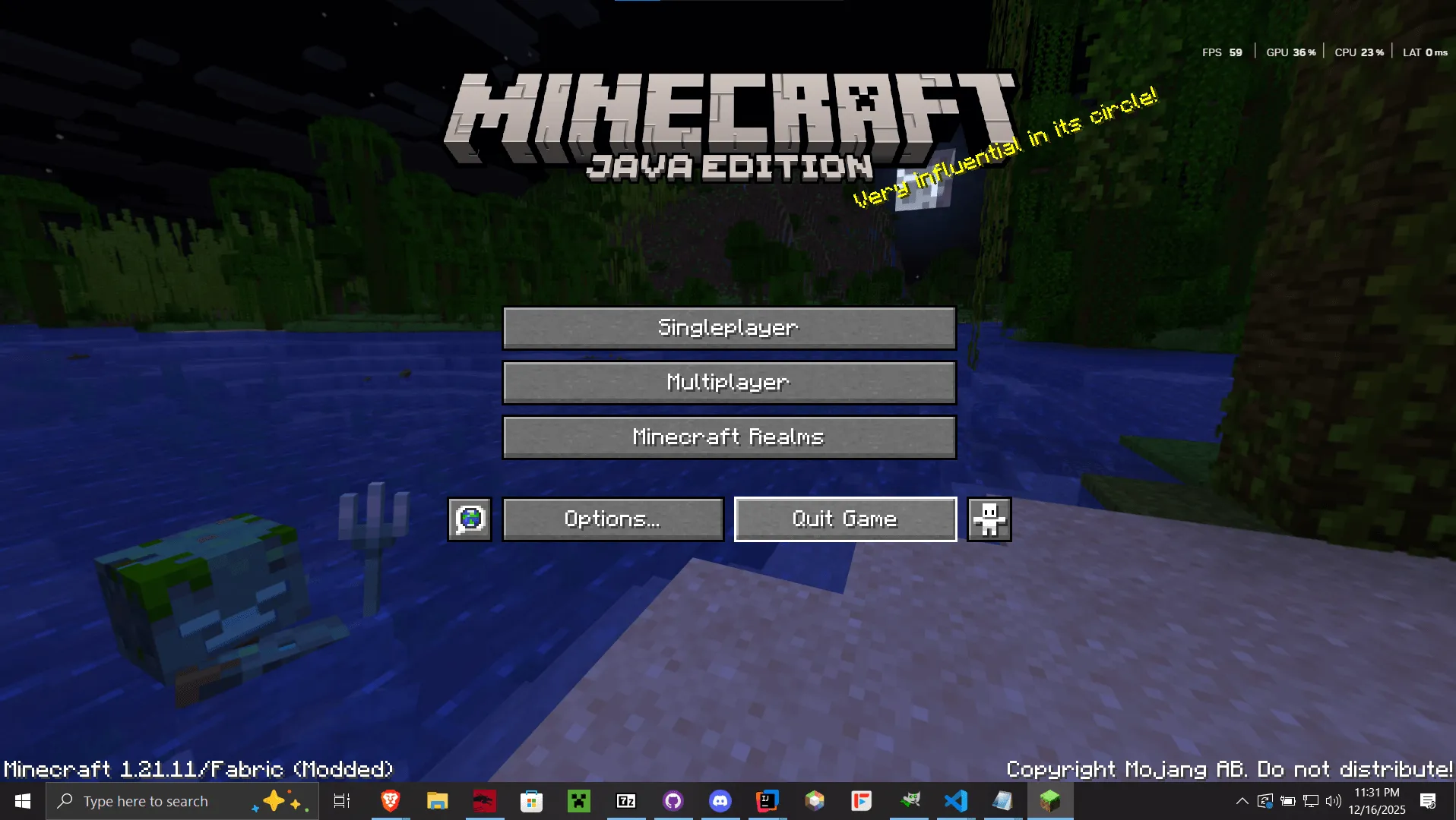 Fullscreen Windowed, Моды, Minecraft