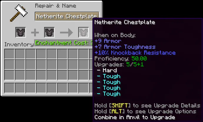 Gear Upgrades — скриншот 1 (Моды, Minecraft)