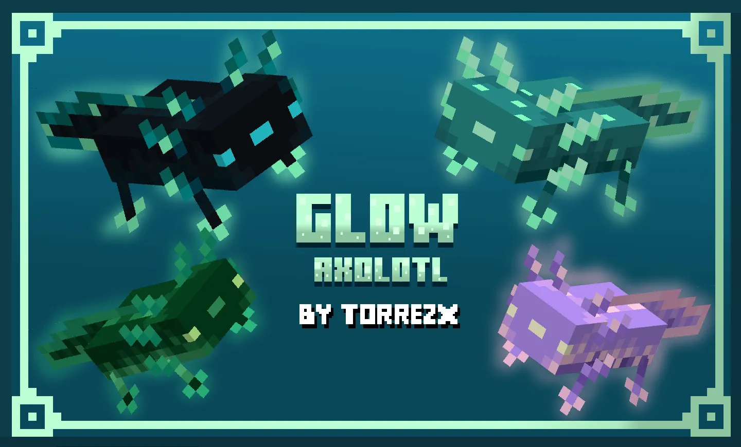 Torrezx-Glow axolotl — скриншот 1 (Текстуры, Minecraft)