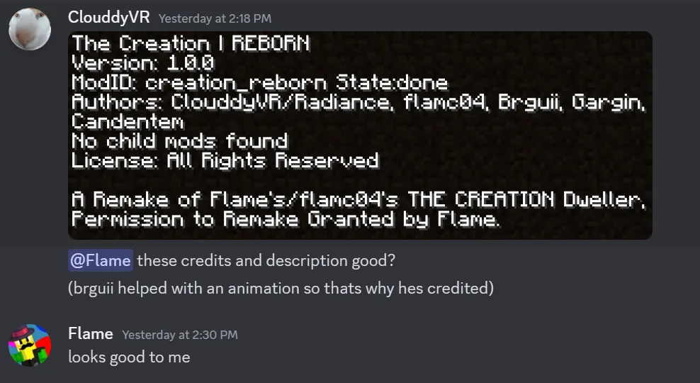 THE CREATION | Remastered — скриншот 1 (Моды, Minecraft)