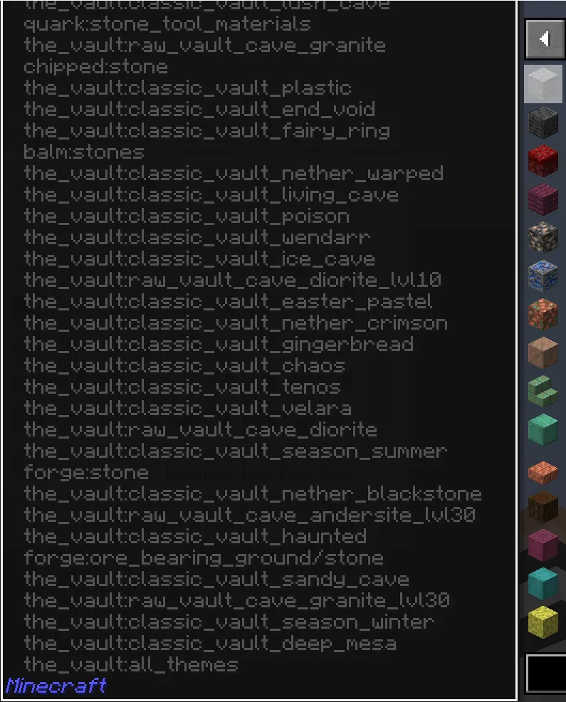 VaultBlockTags — скриншот 1 (Моды, Minecraft)