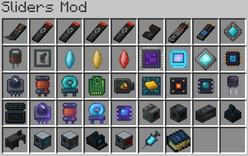 Sliders technology, Моды, Minecraft
