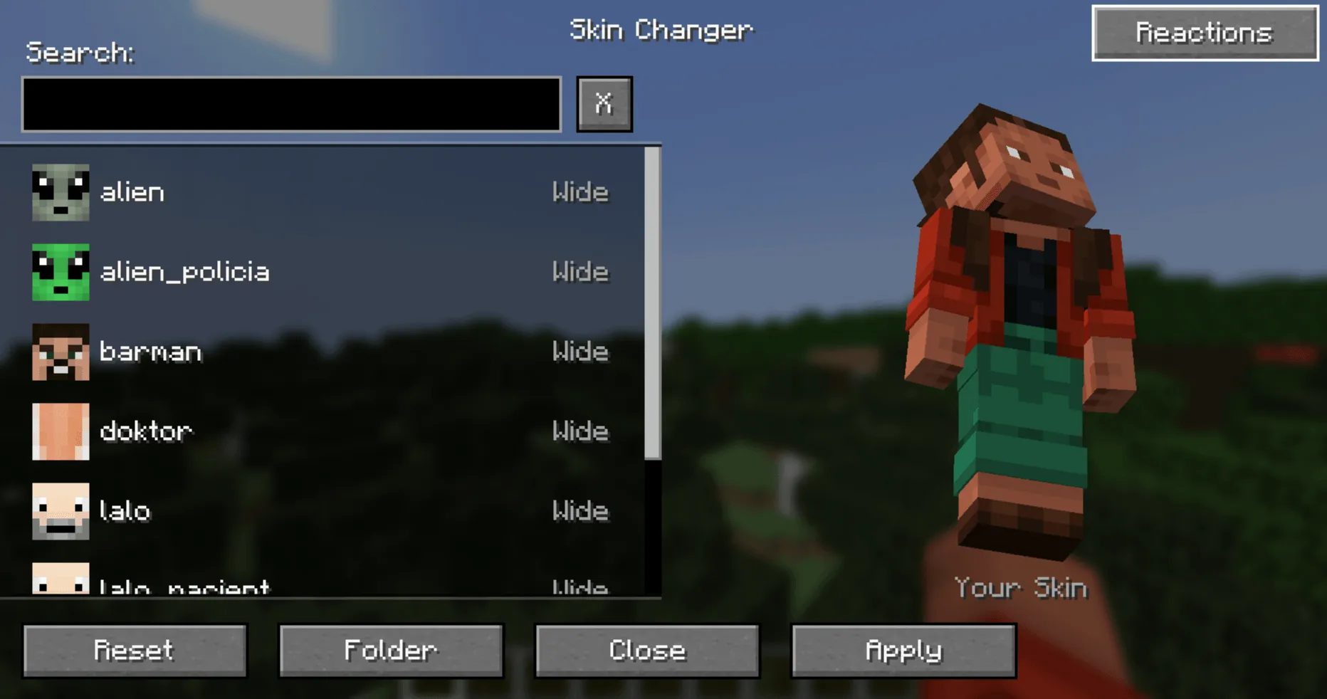 MrChair1's Reactive Skins — скриншот 1 (Моды, Minecraft)