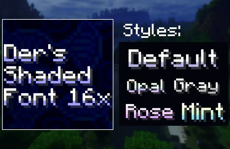 Der's Shaded Font (Default 16x), Текстуры, Minecraft