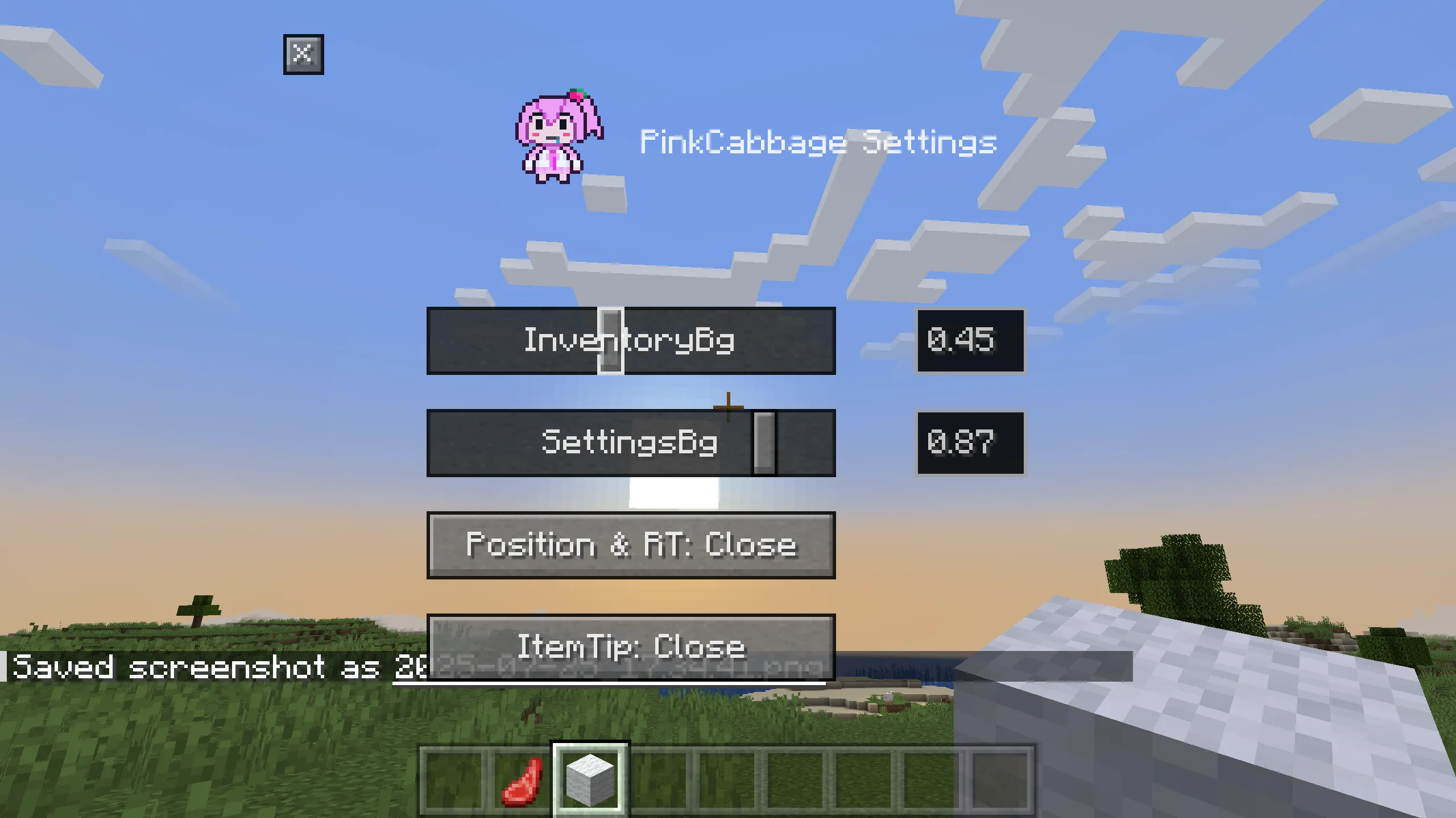 PinkCabbage Transparent BetterScreen（粉红大包菜的屏幕透明度优化）, Моды, Minecraft