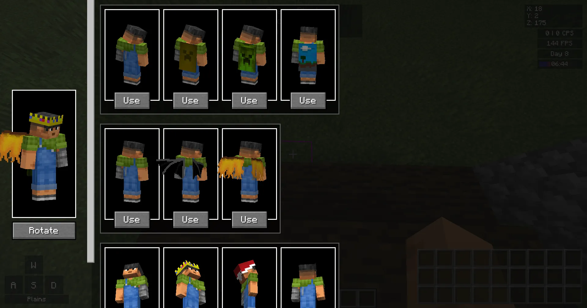 Bewisclient, Моды, Minecraft