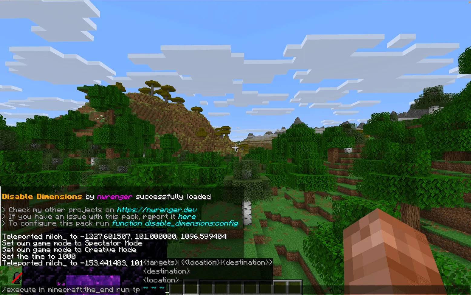 Disable Dimensions, Моды, Minecraft