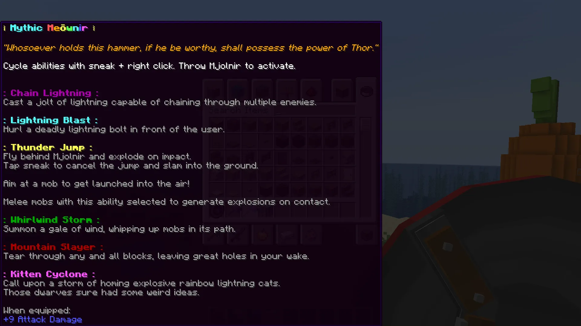 Mjolnir & Captain America's Shield, Дата-паки, Minecraft