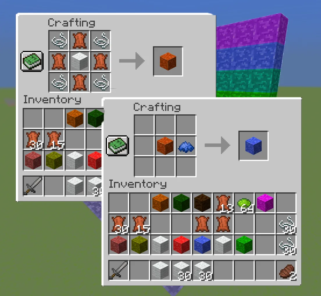Dyeable Leather Blocks, Моды, Minecraft