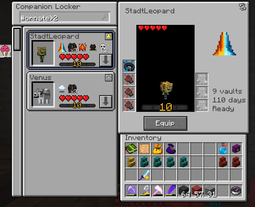 Companion Locker, Моды, Minecraft