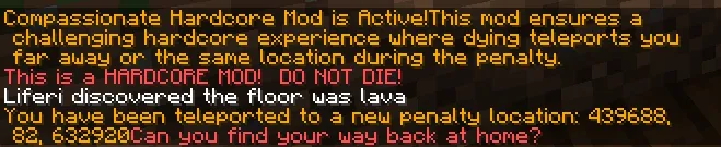 Compassionate Hardcore — скриншот 2 (Моды, Minecraft)