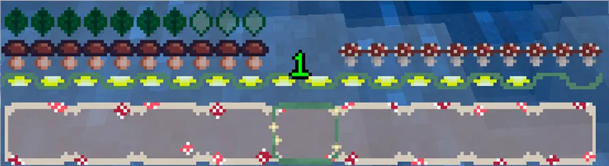 cute mushrooms hotbar + panel, Текстуры, Minecraft