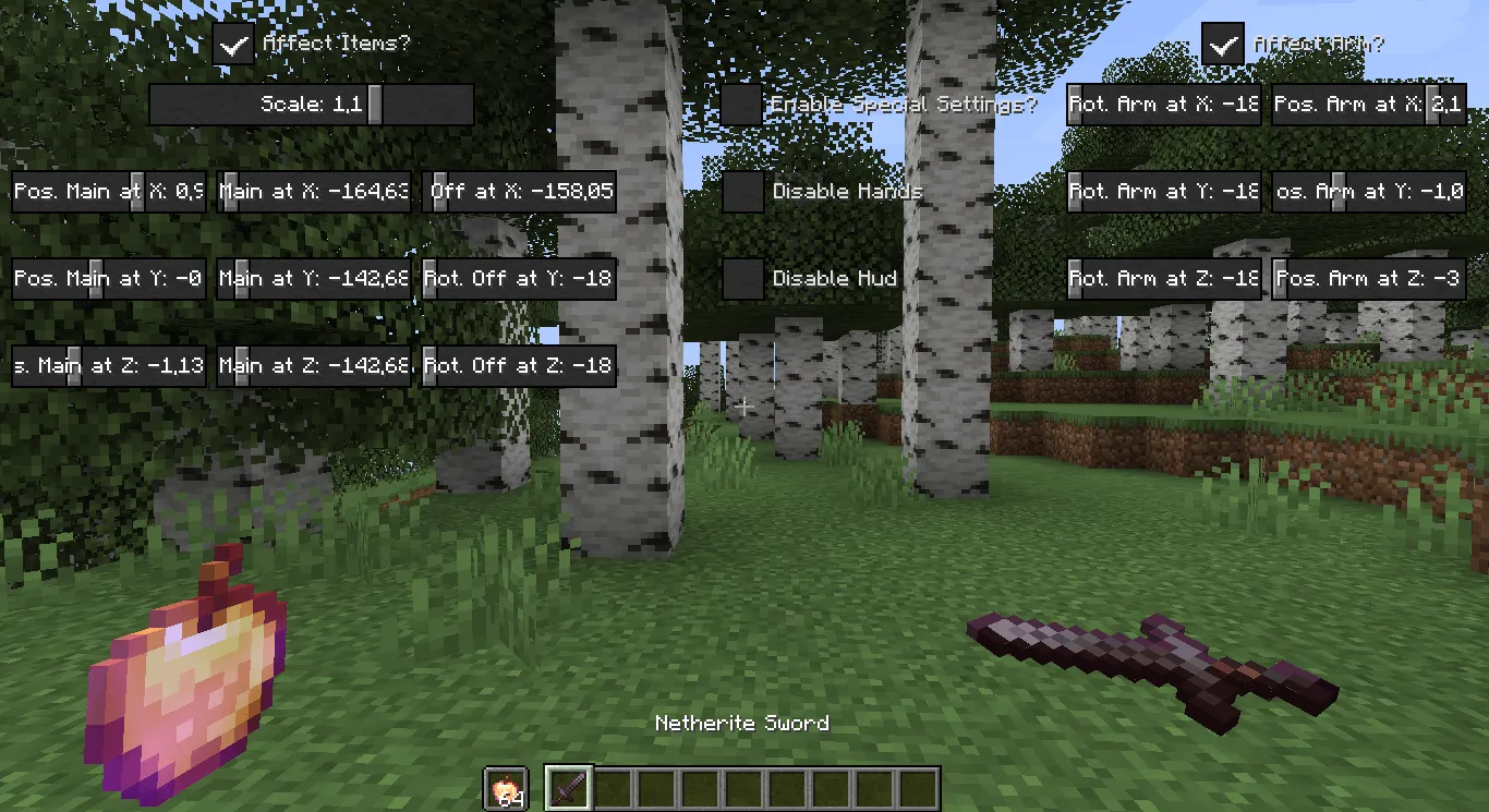 View Model, Моды, Minecraft