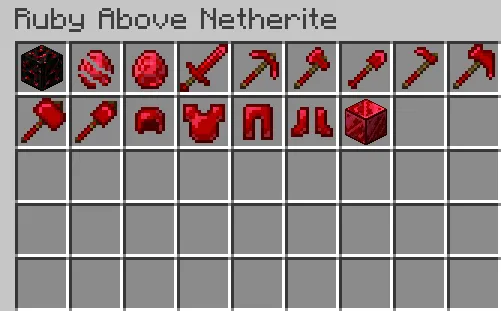 Ruby Above Netherite, Моды, Minecraft