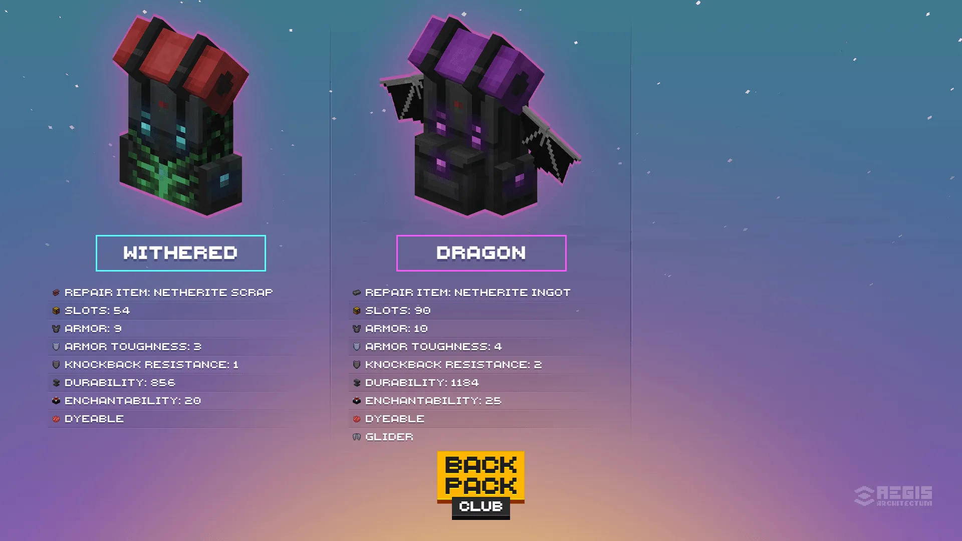 Backpack Club, Дата-паки, Minecraft