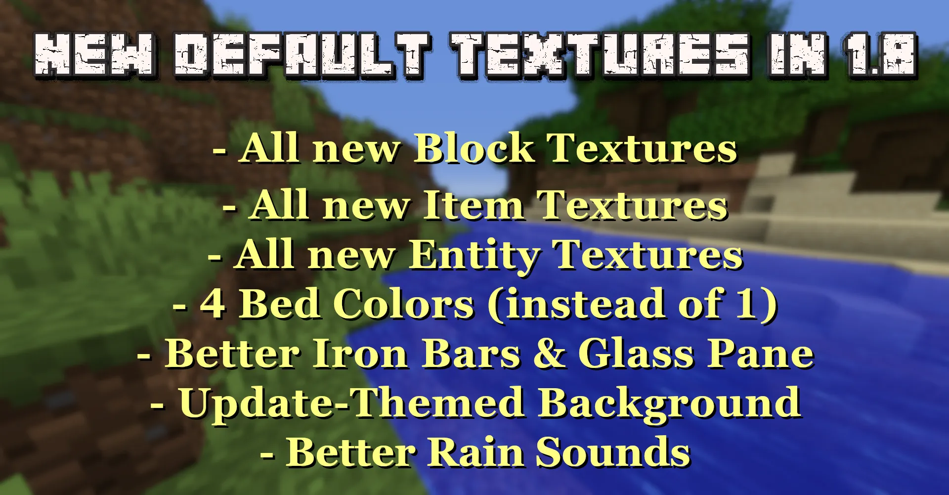 New Default Textures in older Versions + Better Beds, Iron Bars, Glass Pane, Rain Sounds, and more... — скриншот 7 (Текстуры, Minecraft)
