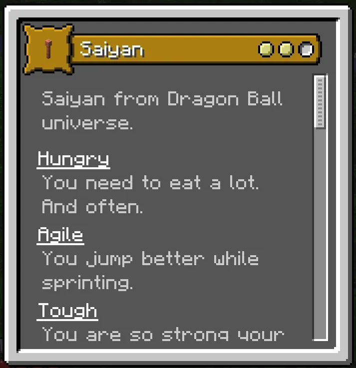 Saiyan Origin, Моды, Minecraft