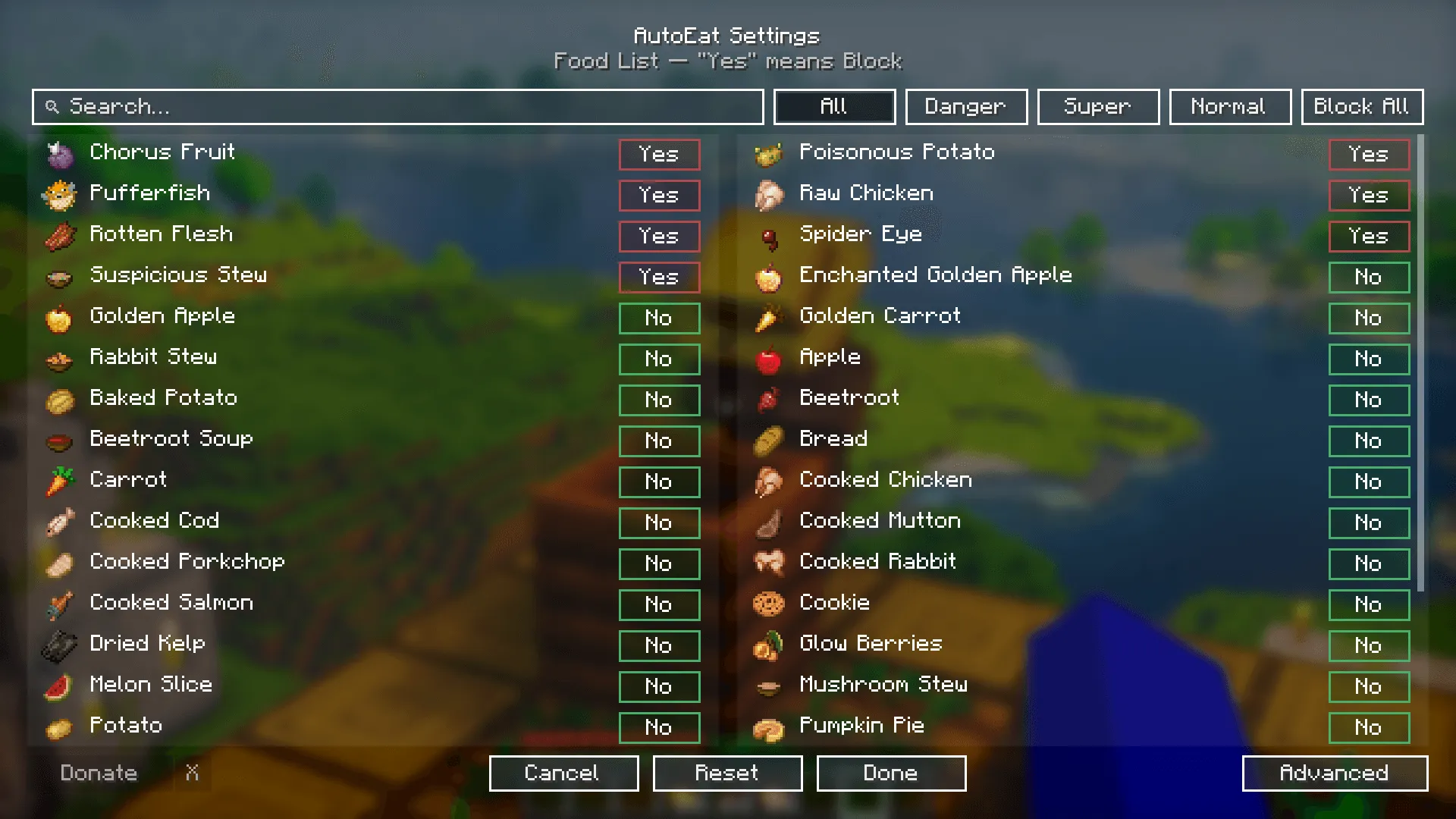 AutoEat, Моды, Minecraft