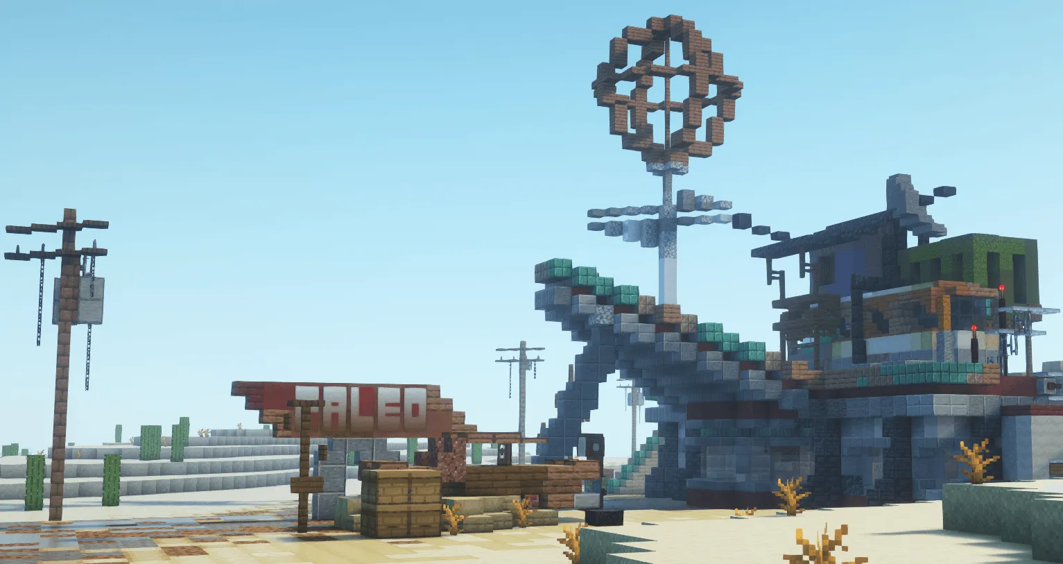 Nuclear Hideout | Modern Zombie Apocalypse Fallout Bunker | PaleoTech — скриншот 1 (Карты, Minecraft)