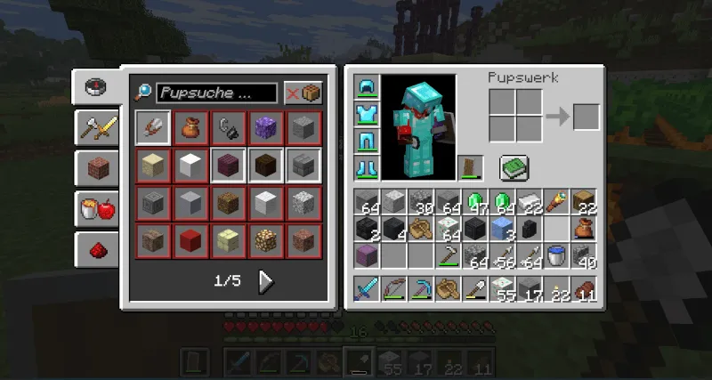 Pupspack, Текстуры, Minecraft