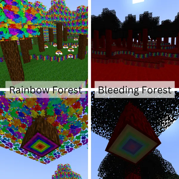 Rainbow Forest and Bleeding Forest Biomes