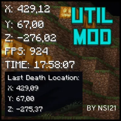 UTIL HUD (Coordinates, Fullbright, Fps, time, Last Death location) 