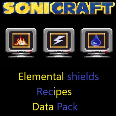 sonicraft unificail crafting recipes for the elemental shields datapack