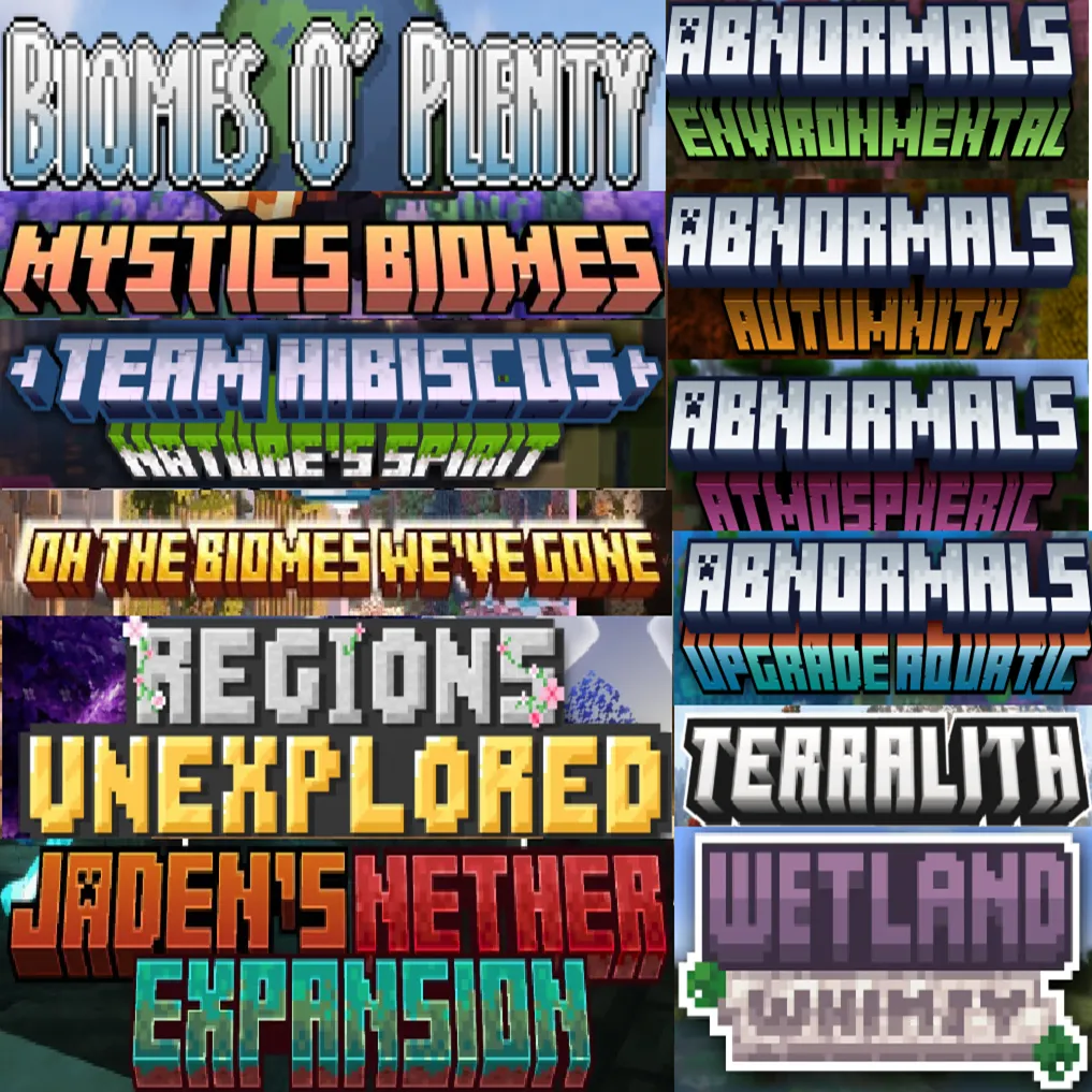 Biome Compatibility Patch (Biomes O Plenty/BiomesWe've Gone/Regions Unexplored/Nature's Spirit)