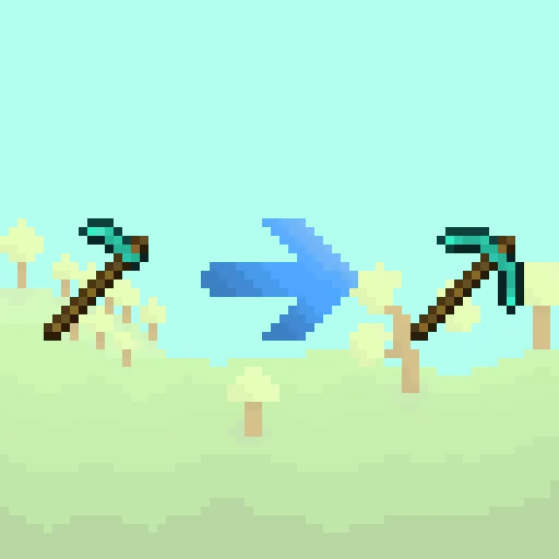 Hoe turns into a pickaxe