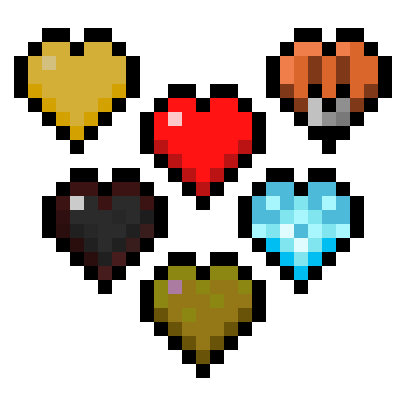 Vanilla Hearts Health Bar HUD Hotbar