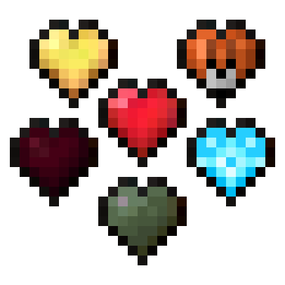 Fresh Hearts Health Bar HUD Hotbar