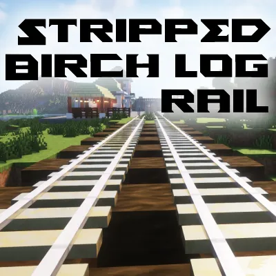 Stripped Birch Log Rails (3d models)
