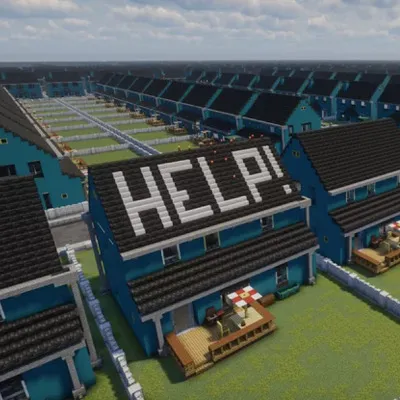 Ouroburbia - Liminal Suburban Sprawl Vivarium-inspired 1000x1000 Survival map