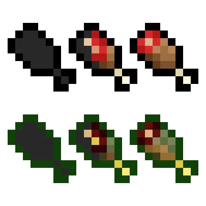 Vanilla Food Hunger Bar HUD Hotbar