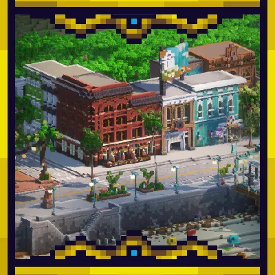 Seaside Plaza | A detailed modern boardwalk city | PaleoTech