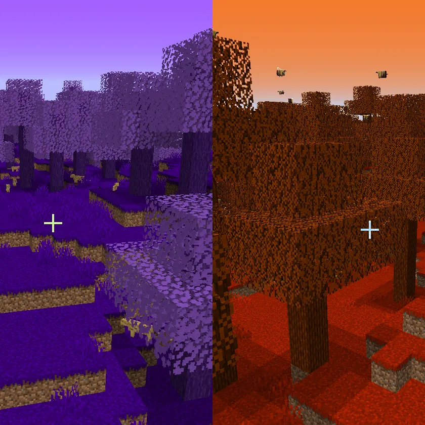 Purple and Orange Biomes