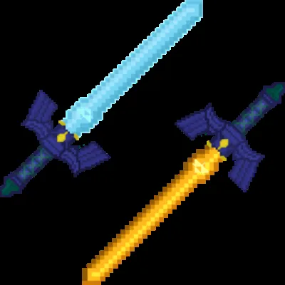 Blue Hilt Golden Master Sword and True Master Sword Retexture Combo Pack